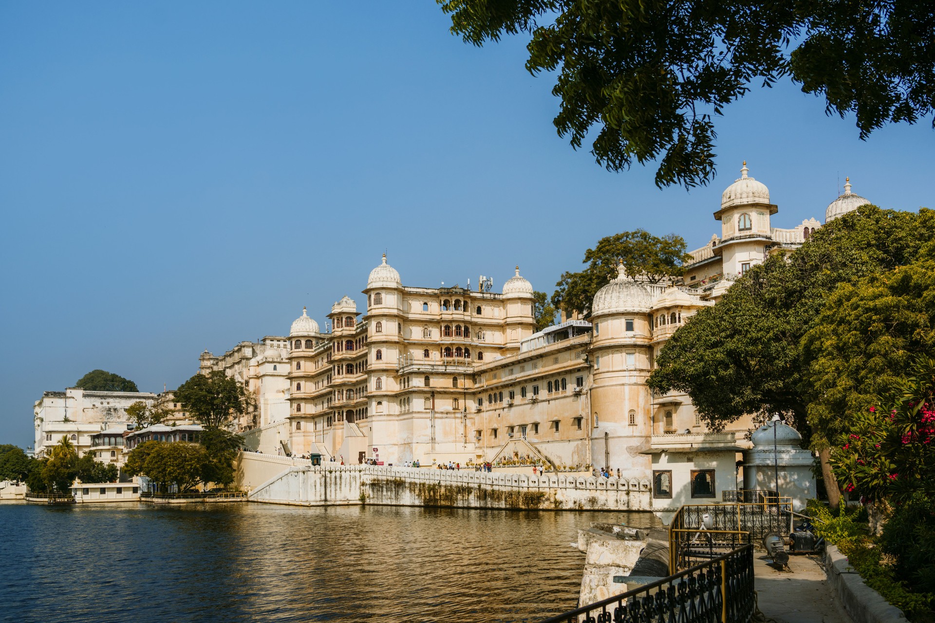 Scenic View of Udaipur City Palace by the Lake in India